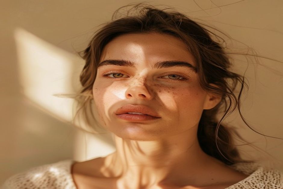 Maquiagem Mulher preenchendo sobrancelhas com lápis de forma natural