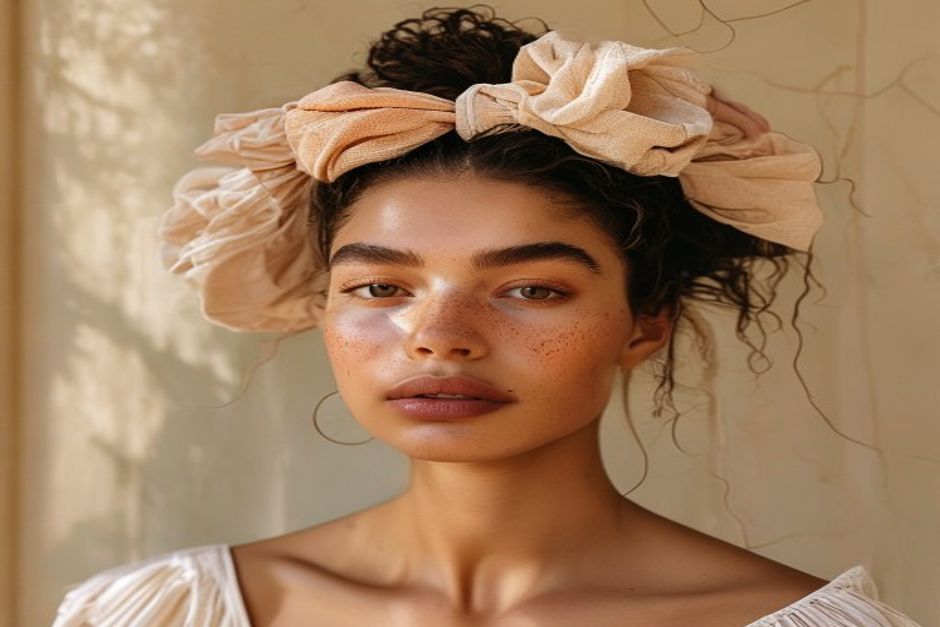 Cabelos acessorios de cabelo femininos como presilhas tiaras e scrunchies sobre fundo pastel