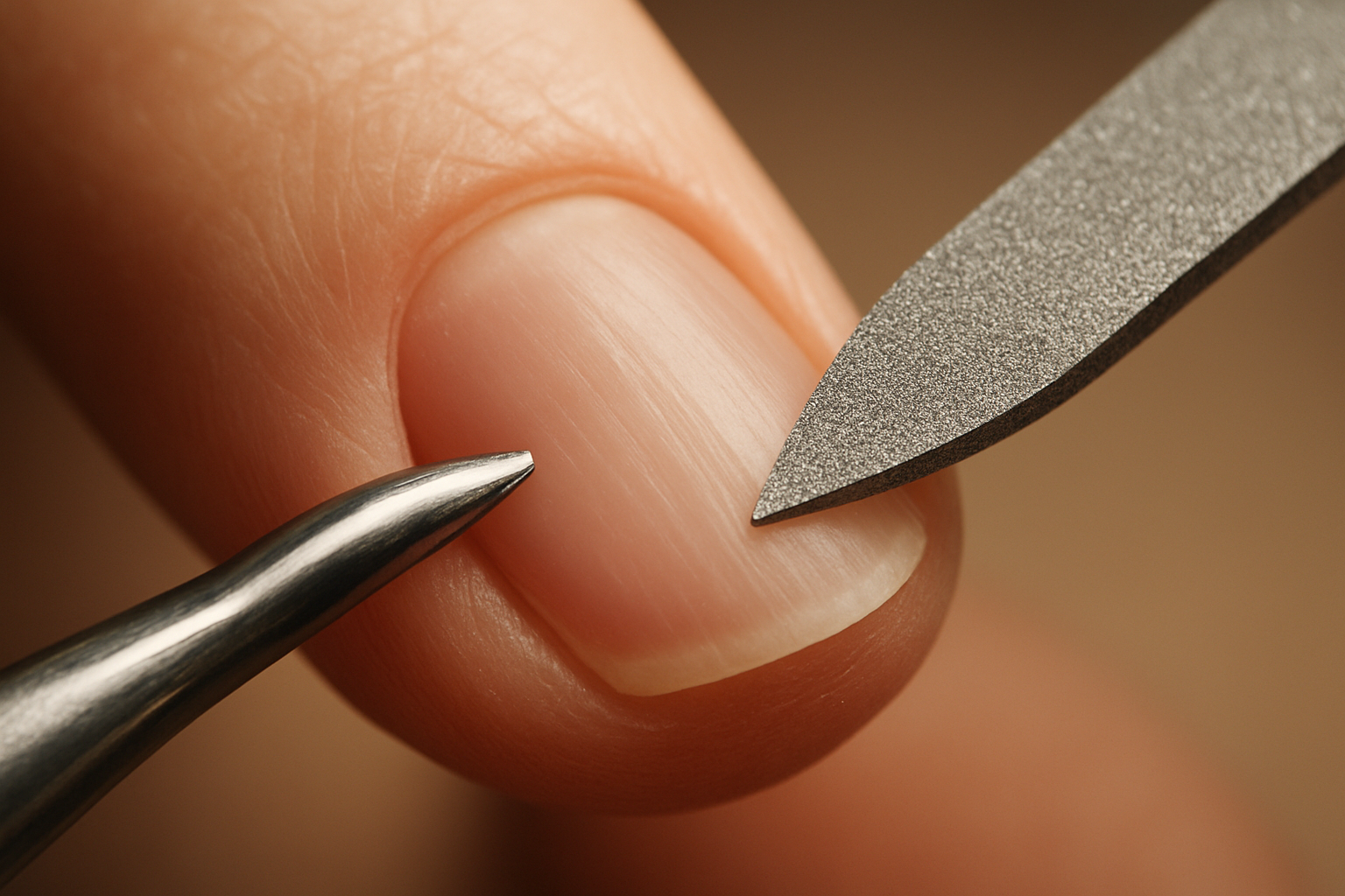 Unhas Preparação de unhas antes de decoração com ferramentas de manicure