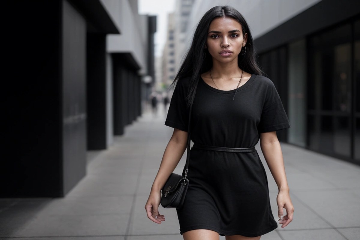 Vestido camiseta combinado com coturno preto para um look casual